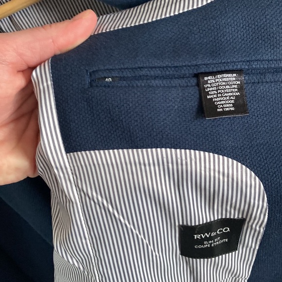 RW & Co sports jacket. Slim fit, Navy - Picture 4 of 4